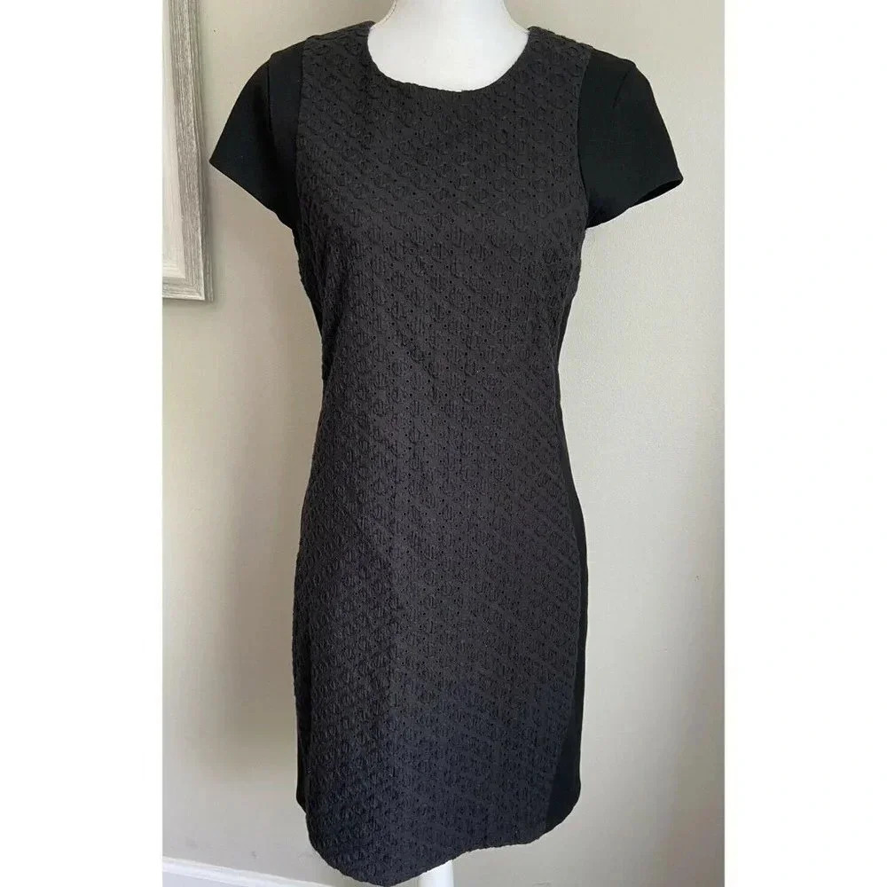 NWT Diane Von Furstenberg Pele Dress Black Eyelet Sheath 10 New